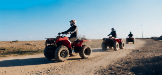exclusive team on quad bikes